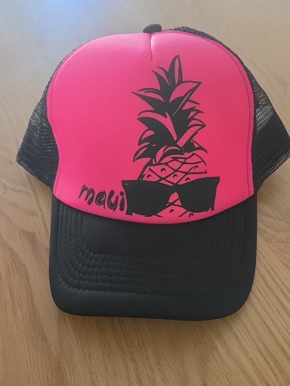 Maui Hawaii Hat Mesh And Adjustable Black And Pink